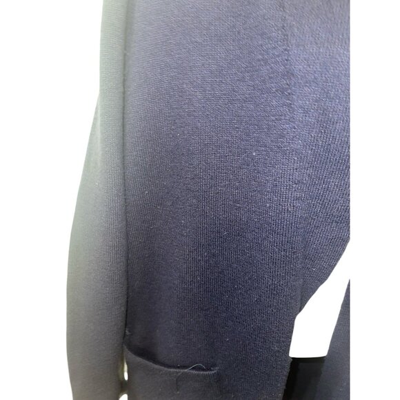 TALBOTS Women's Large Navy Blue Open Front Cardigan Sweater Long Length READ - Picture 5 of 14